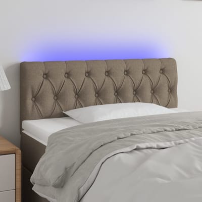 vidaXL - Hoofdbord - LED - 100x7x78/88 - cm - stof - taupe