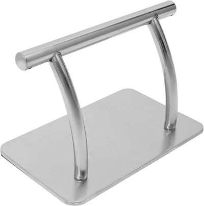 Voetensteun Roestvrij Staal - Kappers Accessoire - Comfort Verhogend - Ergonomisch Ontwerp - 30 x 19 cm Basis - Zilver