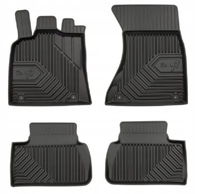 Frogum No.77 Luxe Rubberen Automatten Set - Geschikt voor PORSCHE MACAN (2013-heden) - 4-delig - Perfecte Pasvorm - Geurloos TPE - 4 cm Hoge Rand - Zwart
