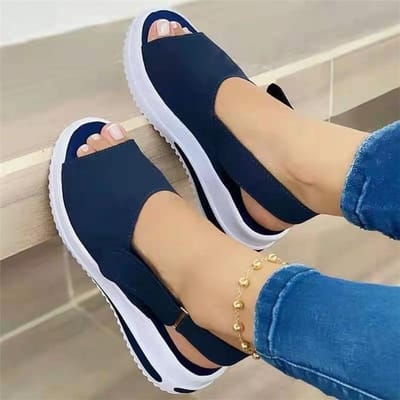 Schoenen Zomer Dames Sandalen Peep Toe Sandalen Dames Lichtgewicht Sandalen Vrouw Ademend Nieuwe Mode Antislip Dames Schoeisel 36 blue