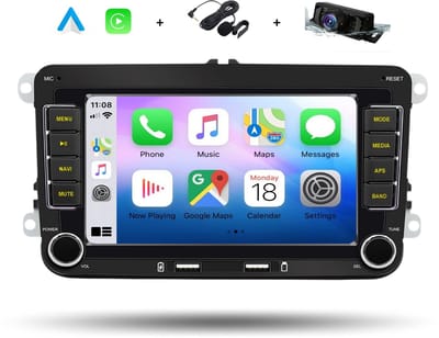 Boscer Autoradio - Geschikt voor Volkswagen, Skoda & Seat - Apple Carplay & Android Auto - Android 15 - 1+32GB - 7 Inch HD Touchscreen - Bluetooth, USB, WiFi & MP5 - Navigatiesysteem - Achteruitrijcamera & Microfoon