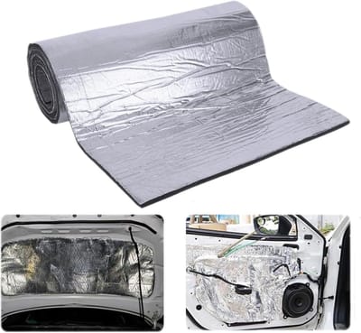 Isolatie Mat - Dempingsmat Geluid - Auto Geluid Dempen - Zelfklevend Aluminiumfolie - 10mm Dik - Zilver