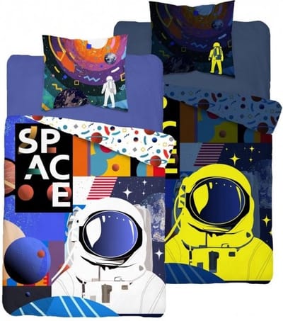 Dekbedovertrek - Glow in the Dark - Space - Katoen - 140x200 cm - 1st. 70x80 cm - Kussensloop