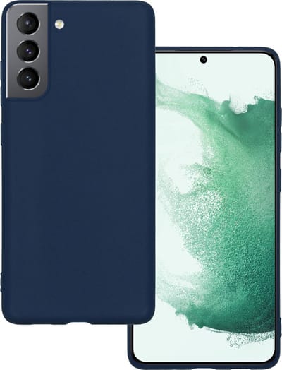 Hoesje Geschikt voor Samsung Galaxy S22 - Sterk & Shockproof - Hoes Cover - Siliconen Case - Donkerblauw