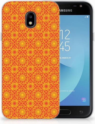Samsung Galaxy J3 2017 TPU bumper Batik Oranje