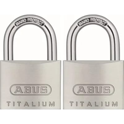 Abus Hangslotset Titalium Tkti24/40 - Aluminium Voor Poort - Behuizing 40mm - Set Van 2 Stuks
