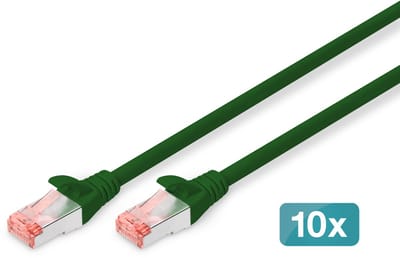 DIGITUS Professional patch cable - 25 cm - green - Groen - 0.25m