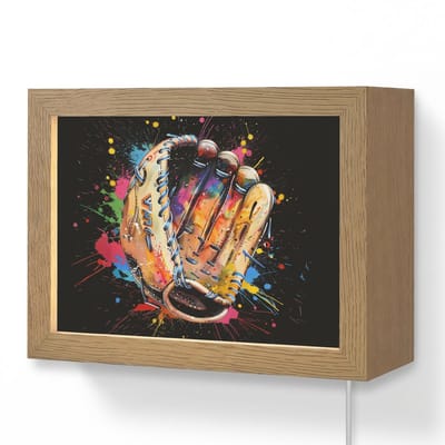 Wandlamp 20x15 cm - Oplaadbaar - Graffiti - Sport - Baseball - Honkbal - Wandlampen binnen woonkamer - Slaapkamer lamp met kabel - Decoratieve nachtlamp - Vloerlamp snoer