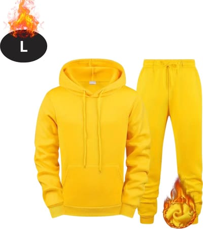 Nivard Joggingpak - Huispak - Volwassenen - Trainingspak - Comfortabel - Joggingsbroek - Tracksuit - Heren - Geel - L