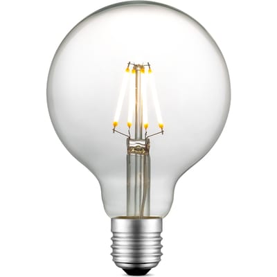 Edison Vintage LED filament lichtbron Globe - Helder - G95 Deco - Retro LED lamp - 9.5/9.5/13.5cm - geschikt voor E27 fitting - Dimbaar - 4W 440lm 3000K - warm wit licht