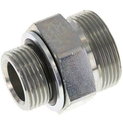 UN 1-11/16''-12 x G 1'' Verzinkt Stalen Borstnippel ORFS 250 Bar - Hydrauliek - FL2S-M-EZE-111U-100G-O