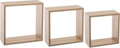 5five Wandplank Cube Set van 3 - Natuurlijk Eiken, 30 x 30 x 12 cm