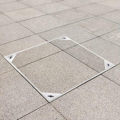 Inspectieputdeksel - Verzonken afdekking - Toegang Beveiligen - Onzichtbaar ontwerp - 26 ton draagvermogen - Zilver