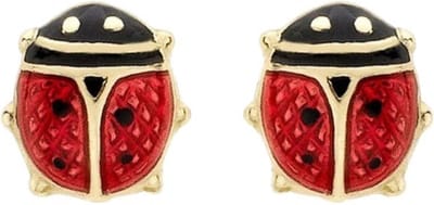 Lucardi Meisjes Oorknop - Dier - Cadeau - 9 Karaat - Geelgoud