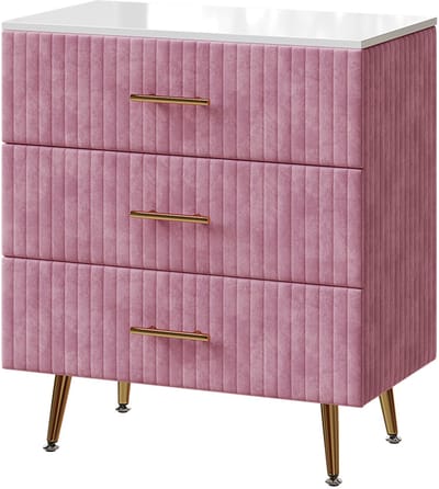 Vicco Velia Ladekast – 70 x 78.5 cm met 3 laden Roze