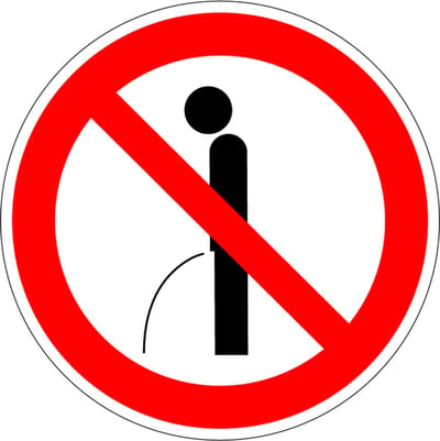 Verboden te urineren bord, kunststof 100 mm