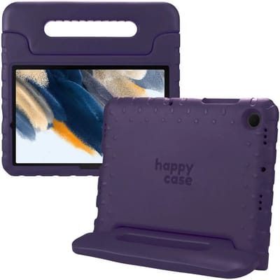 HappyCase Kinder Tablethoes Geschikt voor Samsung Tab A8 | Kindvriendelijke Hoes | Beschemhoes | Kinderhoes | met Handvat en Standaard | Paars