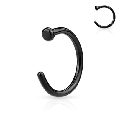 Neuspiercing open ring 0.8x8 - zwart - LMPiercings