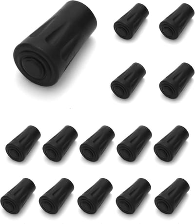 Rubberen buffers - Wandelstok doppen - Bescherming wandelstok - Duurzaam kunststof - 15 stuks - Zwart