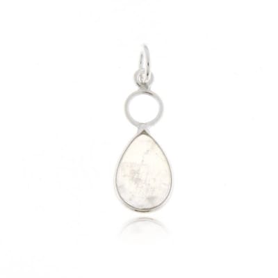 SilverGems Zilveren hanger met Regenboog Maansteen edelsteen