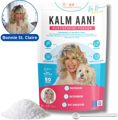 K9 Laboratories by Bonnie St. Claire - Anti-stress supplement voor honden - 50 gram - poeder tegen angst/stress, overmatig blaffen, agressie, slopen hond. Versterkt innerlijke kalmte en rust - inclusief maatlepel