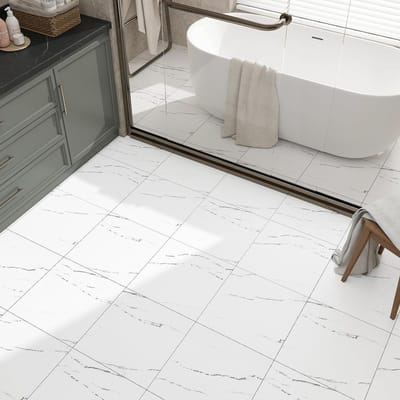 Zelfklevende PVC Vloertegels voor Keuken, Marmerlook, 30 x 30 cm, Set van 30, Duurzaam en Waterbestendig