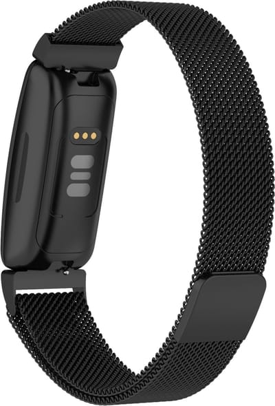 By Qubix - Compatible Fitbit bandje - Geschikt voor Fitbit Inspire 2 & Ace 3 Milanese bandje - Maat: Small - Zwart Smartwatchbandje bandje Armband Polsband Strap Band Watchband