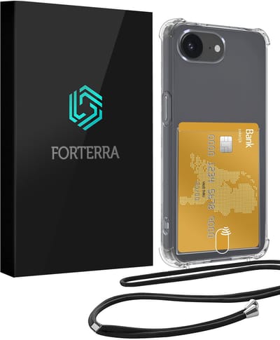Hoesje Geschikt voor iPhone 16e Pashouder Case Siliconen Hoes Met Koord - Hoes Geschikt voor iPhone 16e Met Telefoonkoord Hoesje Back Cover Met Pasjeshouder - Transparant