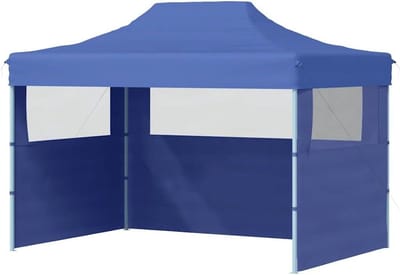 Opvouwbare Partytent - Pop-up Tent Tuin - Feesten Buiten - Met Zijwanden Ramen - 3 x 4 m - Blauw
