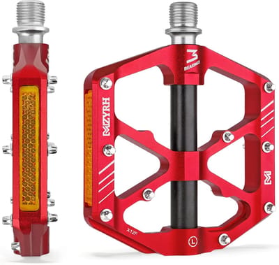 Lichtgewicht Fiets Pedalen met Reflectoren - Aluminium MTB Platform Pedalen 9/16" met 3 Verzegelde Lagers