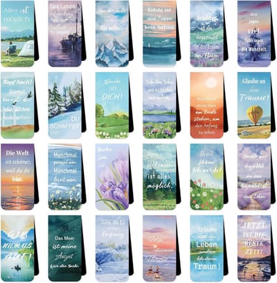 Solidchoice - Set van 24 Magnetische Bladwijzers met Inspirerende Citaten