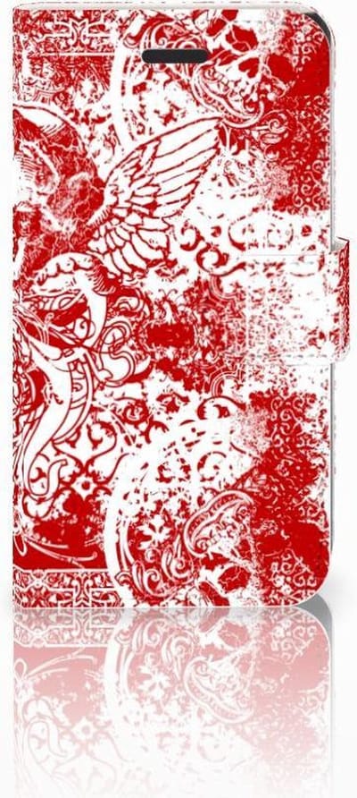 Telefoonhoesje met Naam Samsung Galaxy Xcover 3 | Xcover 3 VE Angel Skull Rood