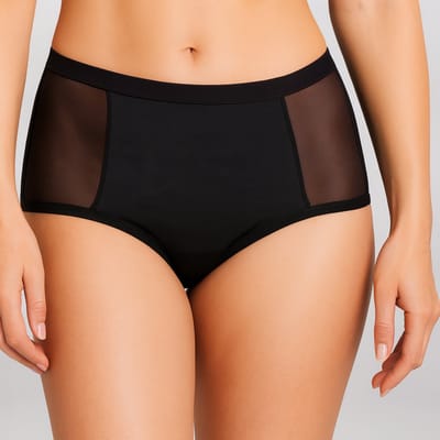 Menstruatie Ondergoed 4-laags Lekvrij Zwart met Kant - Tot 12 uur Lekvrij - Incontinentie Ondergoed - Absorberende Slip - Onderbroek - Period Underwear