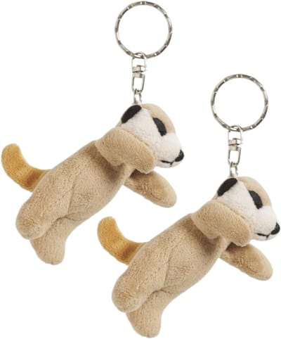 Nature Planet sleutelhanger Stokstaartje - 4x - 6 cm - pluche - knuffel sleutelhangers