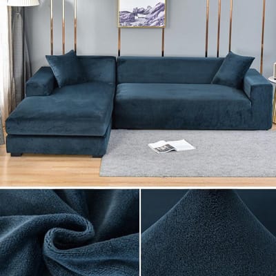 Fluwelen bankhoes dik elastisch 1/2/3/4-zits bankhoes voor woonkamer Fluwelen pluche L-vormige hoekbankhoes bankhoes 1 SEAT (90-140CM)