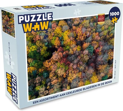 Puzzel Een assortiment aan gekleurde bladeren in de boom - Legpuzzel - Puzzel 1000 stukjes volwassenen