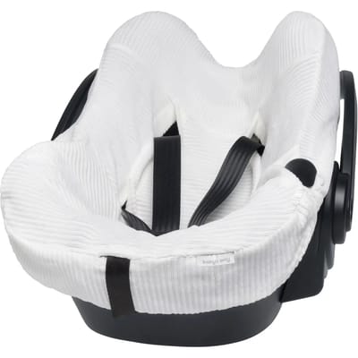 Baby's Only Baby autostoelhoes universeel Sense - Hoes voor de autostoel - Groep 0+ - Wit - Zachte rib corduroy stof - Geschikt voor 5-puntsgordel
