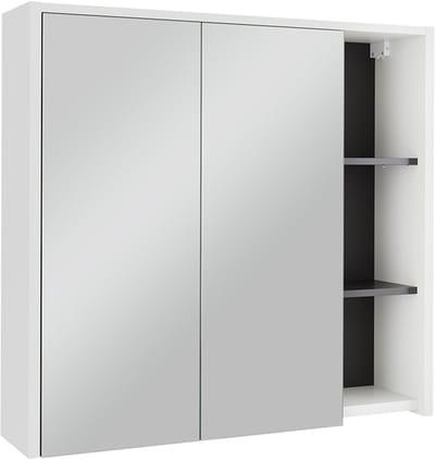 Vicco Viola Badkamerspiegelkast – 80 x 75 cm met open vakken Wit/Grijs