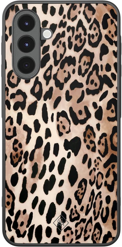 Casimoda® hoesje - Geschikt voor Samsung Galaxy A16 - Luipaard print bruin - Zwart TPU Backcover - Luipaardprint - Zwart