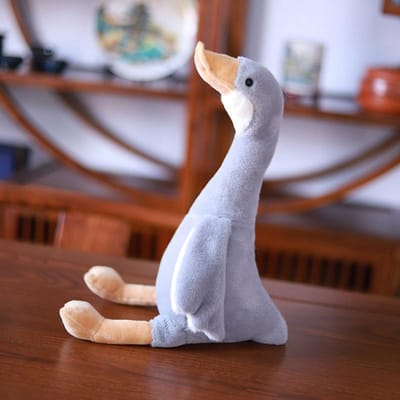 Oie à long cou Peluche Poupée en Peluche Mignonne Animal Doux Peluche Jouet Cadeau Surprise Chambre de Bébé Décoration Coussin de Canapé grise