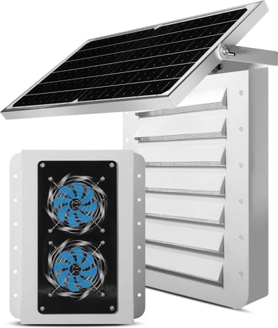 Zonne Ventilator Kit - Container Ventilatie - Verbeterde Luchtcirculatie - 15W Opvouwbaar Paneel - 32 x 15 x 37 cm