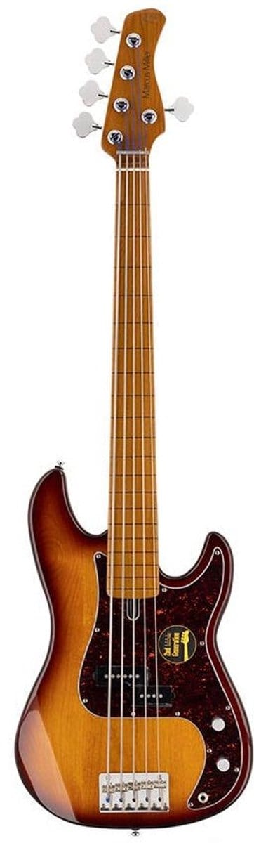Sire P5 A5F/TS Marcus Miller fretless basgitaar 5-snarig passief elzen tobacco sunburst