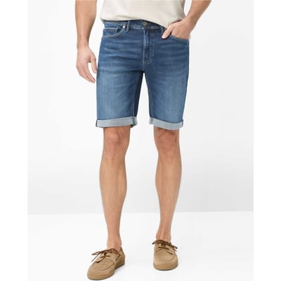 Brax Heren Bermuda  Style CHRIS B FADED MEMORY USED, denim donkerblauw, maat 40