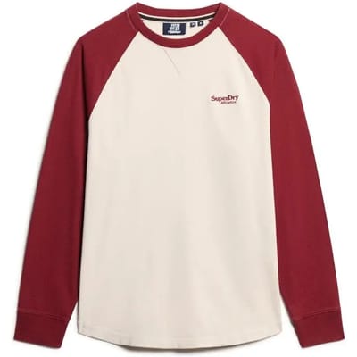 Superdry - Essential Baseballtop met logo en lange mouwen - Heren - Tops