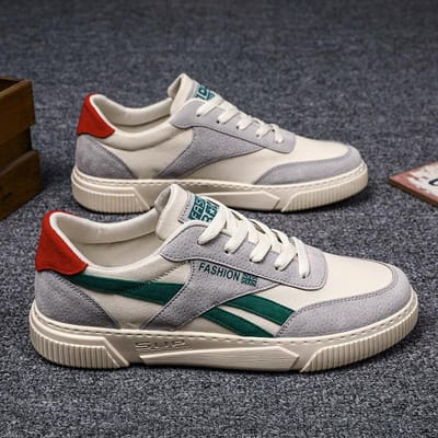 Lente Nieuwe Heren Casual Schoenen Outdoor Wandelen Heren Canvas Schoenen Designer Mode Platte Sneakers Ademend Veterschoenen Heren Tenisschoen 39 groen
