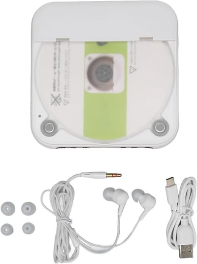 Draagbare CD-speler - Muziekspeler - Muziek Luisteren - 12 Uur Afspeeltijd - 2000mAh Batterij - Wit
