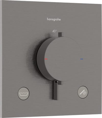 hansgrohe Ecostat Comfort E - Inbouwthermostaat - Ecostat thermostaat - Zekerheidscombinatie EN1717 - 2 functies - Brushed Black Chrome