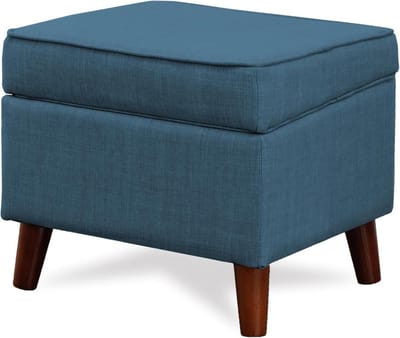 Poef met opbergruimte - Voetenbank hocker - Woonkamer organiseren - Verstelbare hoek - 47 x 40 x 40 cm - Blauw