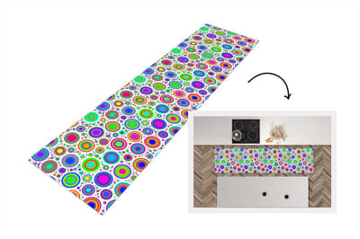 Keukenloper - Loper keuken - Patroon - Stippen - Cirkel - 200x50 cm - Keukenloper vinyl