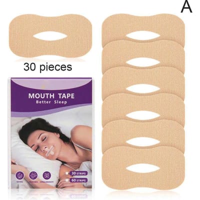 30 Pièces Bande Buccale Anti-Ronflement Respiration Douce Nez Aide au Sommeil Patch Lèvres Pour Ronfleurs Arrêter la Respiration par la Bouche white